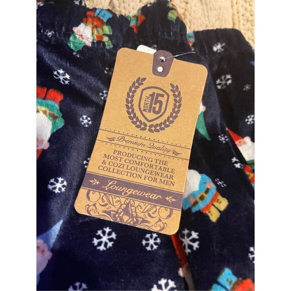 Men North15 Christmas Gnome Velour Loungewear Sleep Pants Sz 5XL - Picture 3 of 5